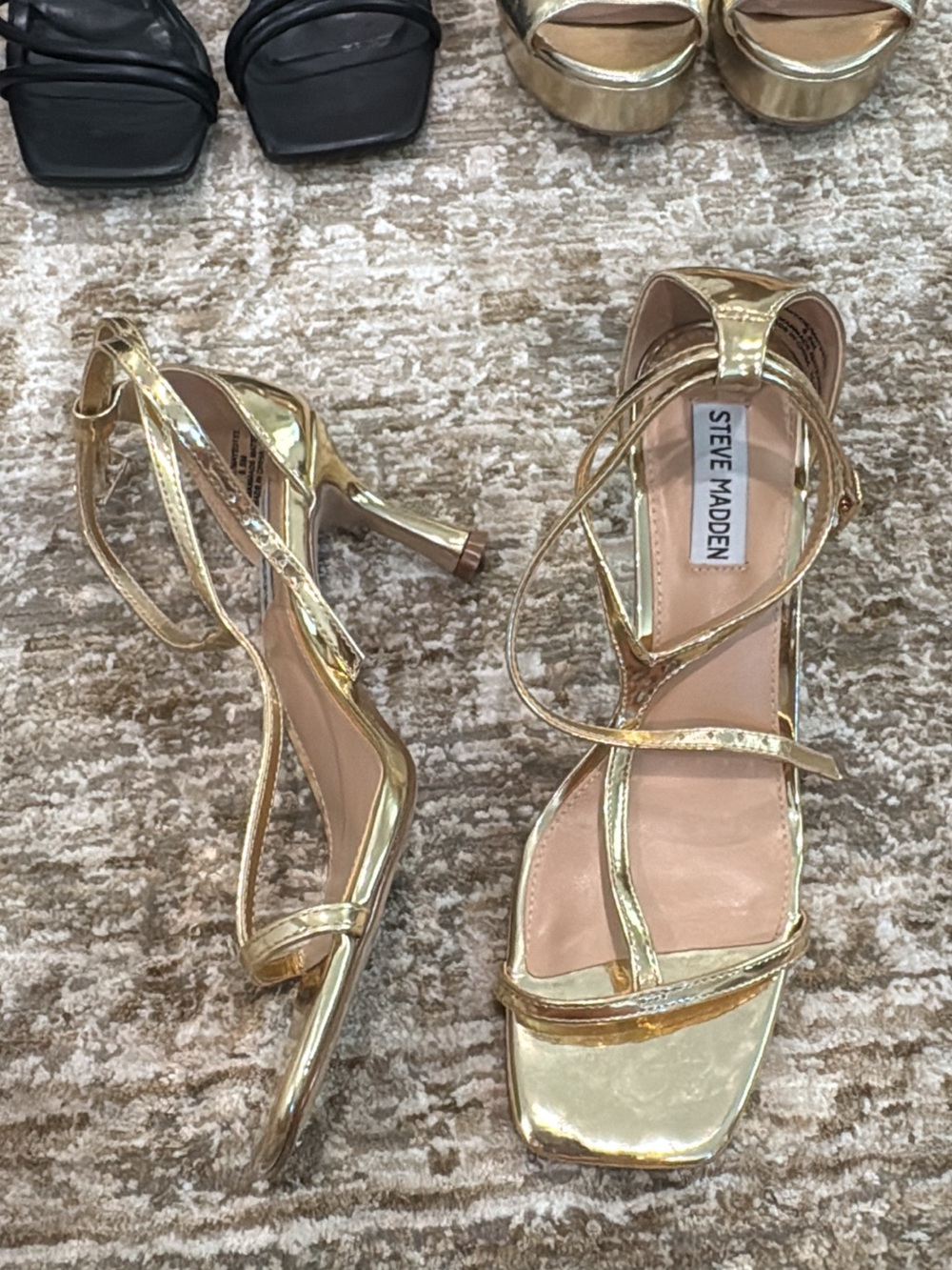Steve Madden Mayzie Gold Strappy Heeled Sandals